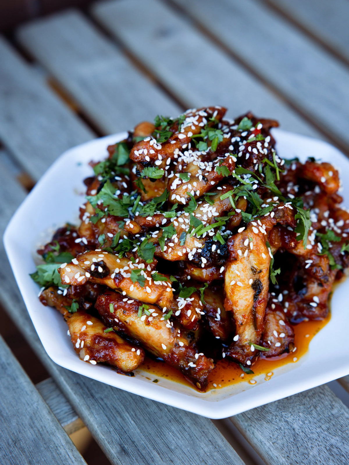 Honey, soy and chilli chicken ribs made with Bippi Italian style chilli