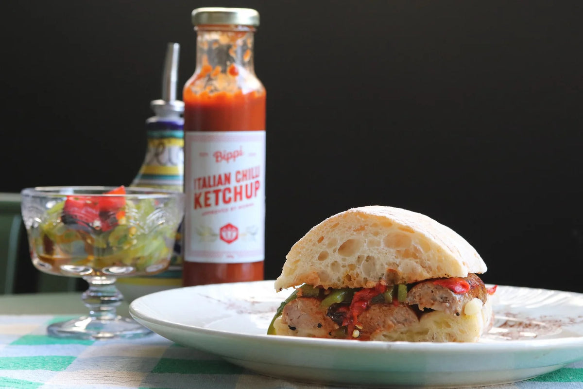Sausage panino made with Bippi Italian Chilli Ketchup
