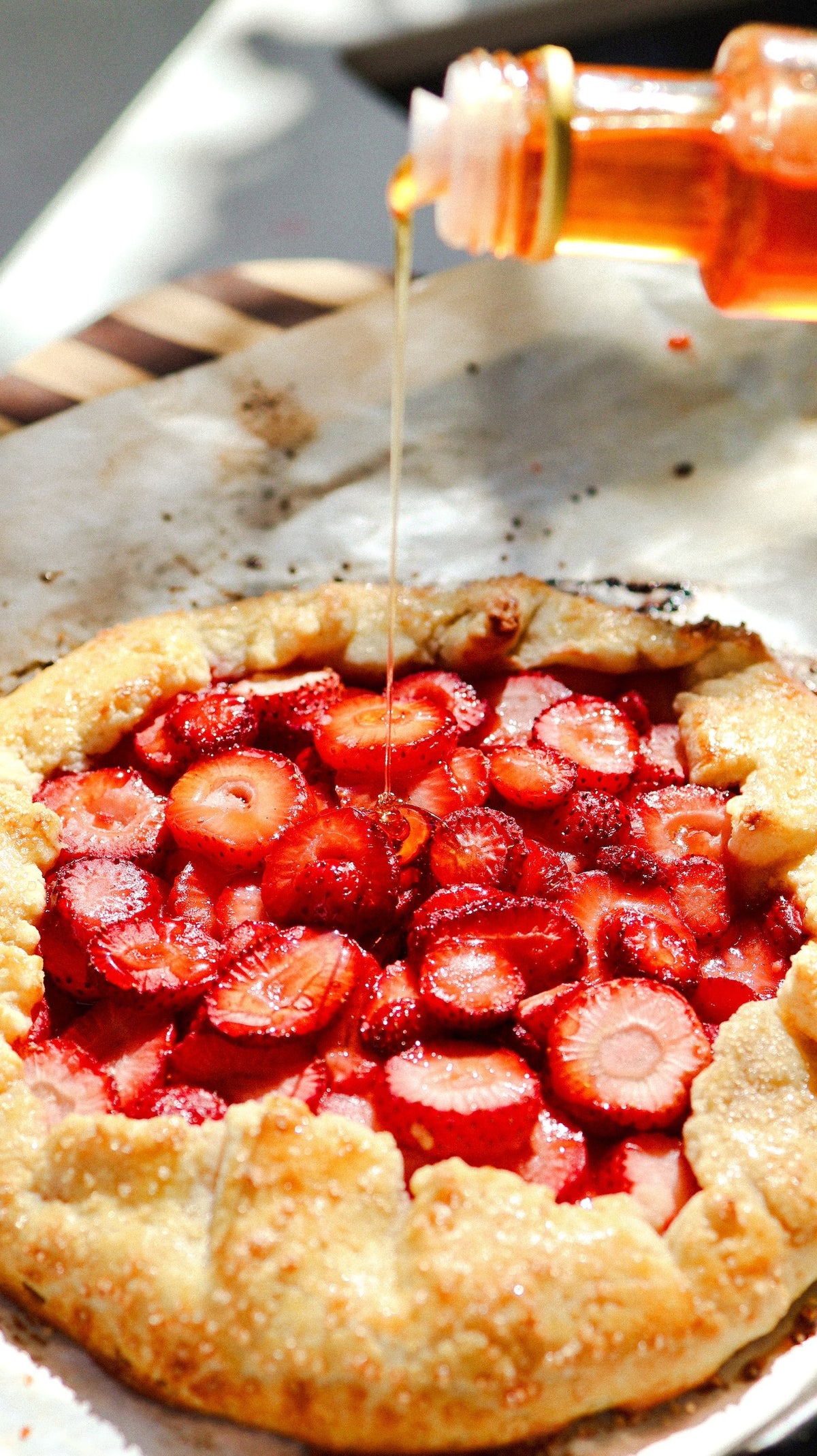 Chilli honey strawberry galette made with Bippi Italian Chilli Honey