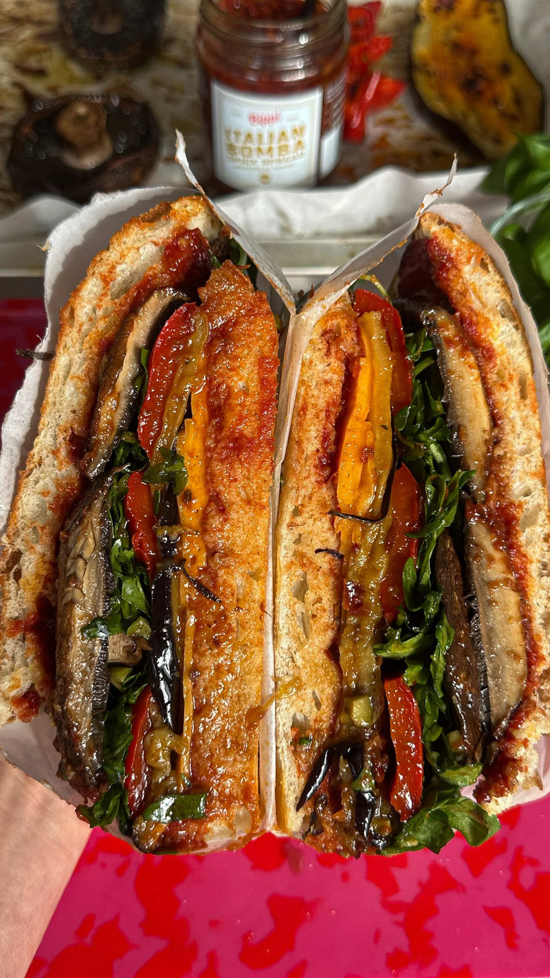 Roasted veg pizza sandwich – Bippi Foods recipe
