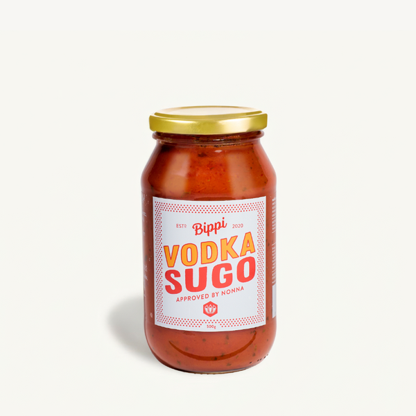 Jar of Bippi Vodka Sugo – creamy Italian vodka pasta sauce