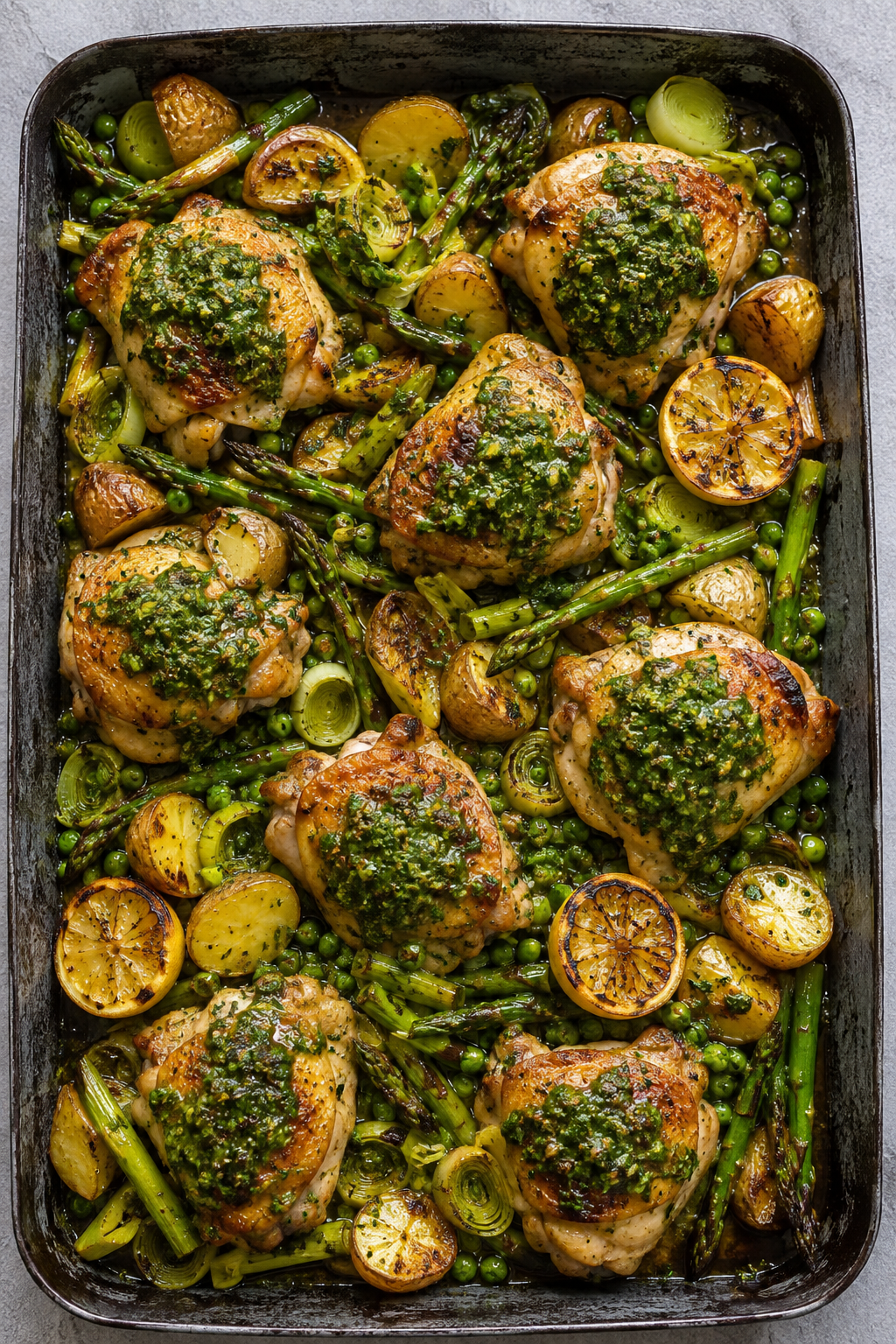Spring Chicken & Salsa Verde Traybake