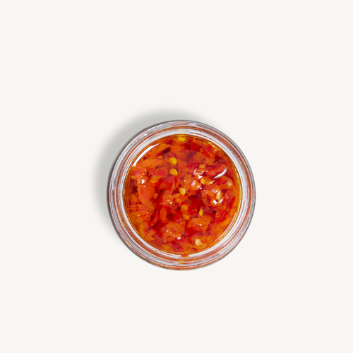 Back label of Bippi Italian Style Chilli Hot jar
