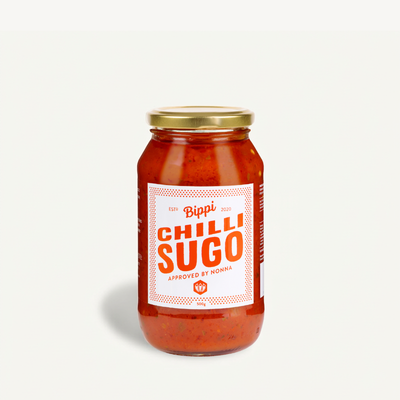 Jar of Bippi Chilli Sugo – spicy Italian tomato pasta sauce