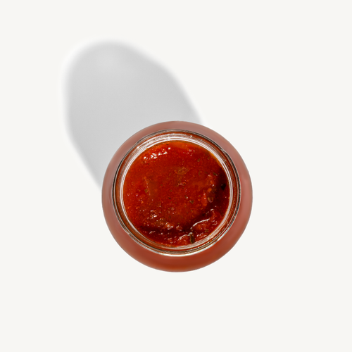 Back label of Bippi Chilli Sugo jar