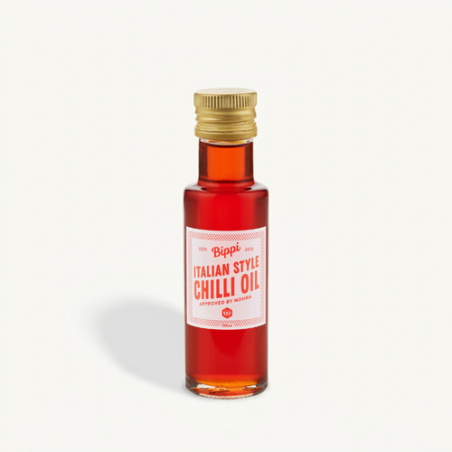 Bottle of Bippi Italian Style Chilli Oil – chilli infused oil drizzler
