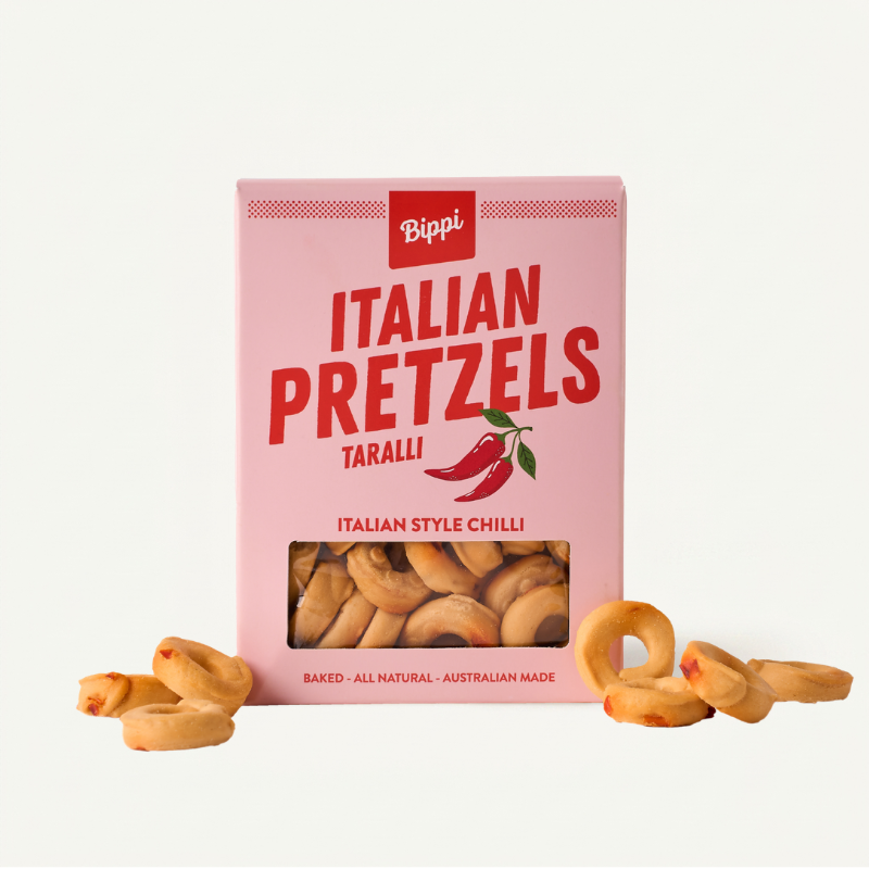 Back of Bippi Italian Pretzels Chilli pack