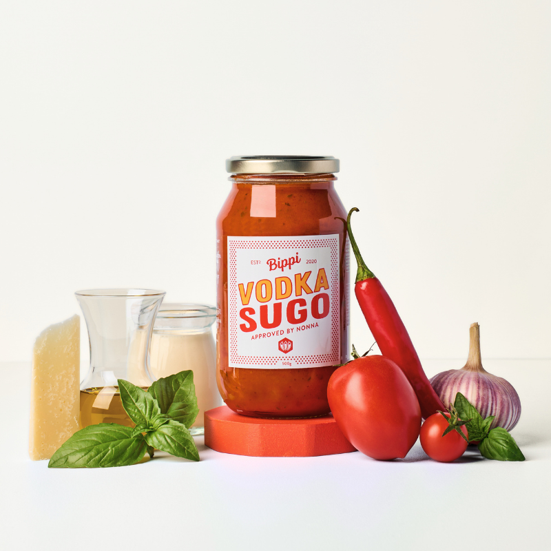 Bippi Vodka Sugo ingredients label